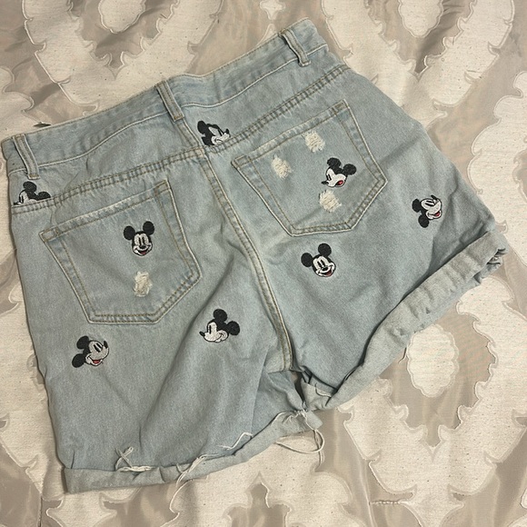 Mickey Mouse Embroidered Disney Denim Shorts - Picture 4 of 5